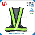 EN471 100% polyester hi-visibility blue mesh safety vest with PVC reflective tape and hook and loop closure